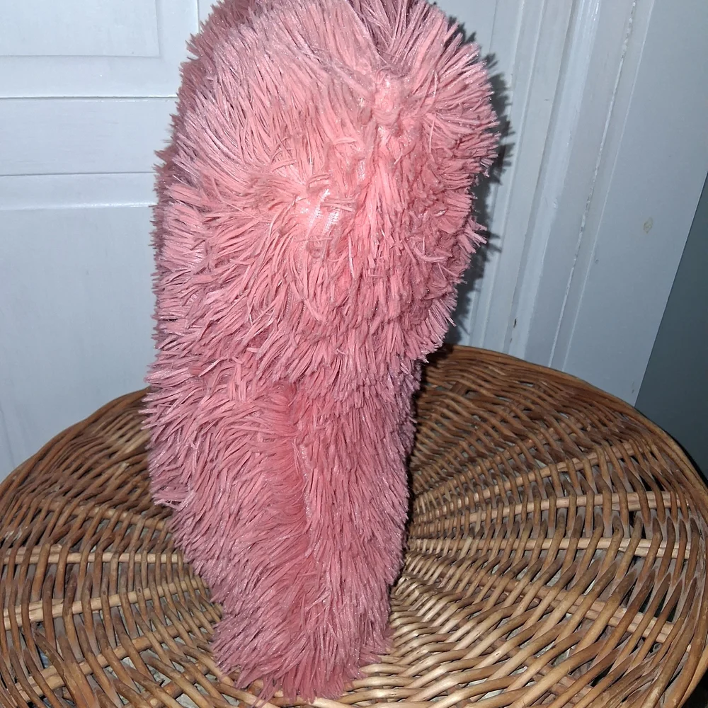 Fluffy Pink Throw Pillow